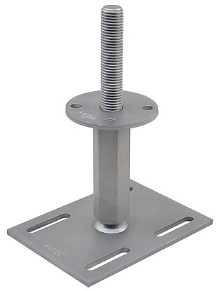 Pitzl Pfostenträger Rechts/Links mit Gewinde M24 für Drehfundamente, Verstellbereich: 142 - 207 mm