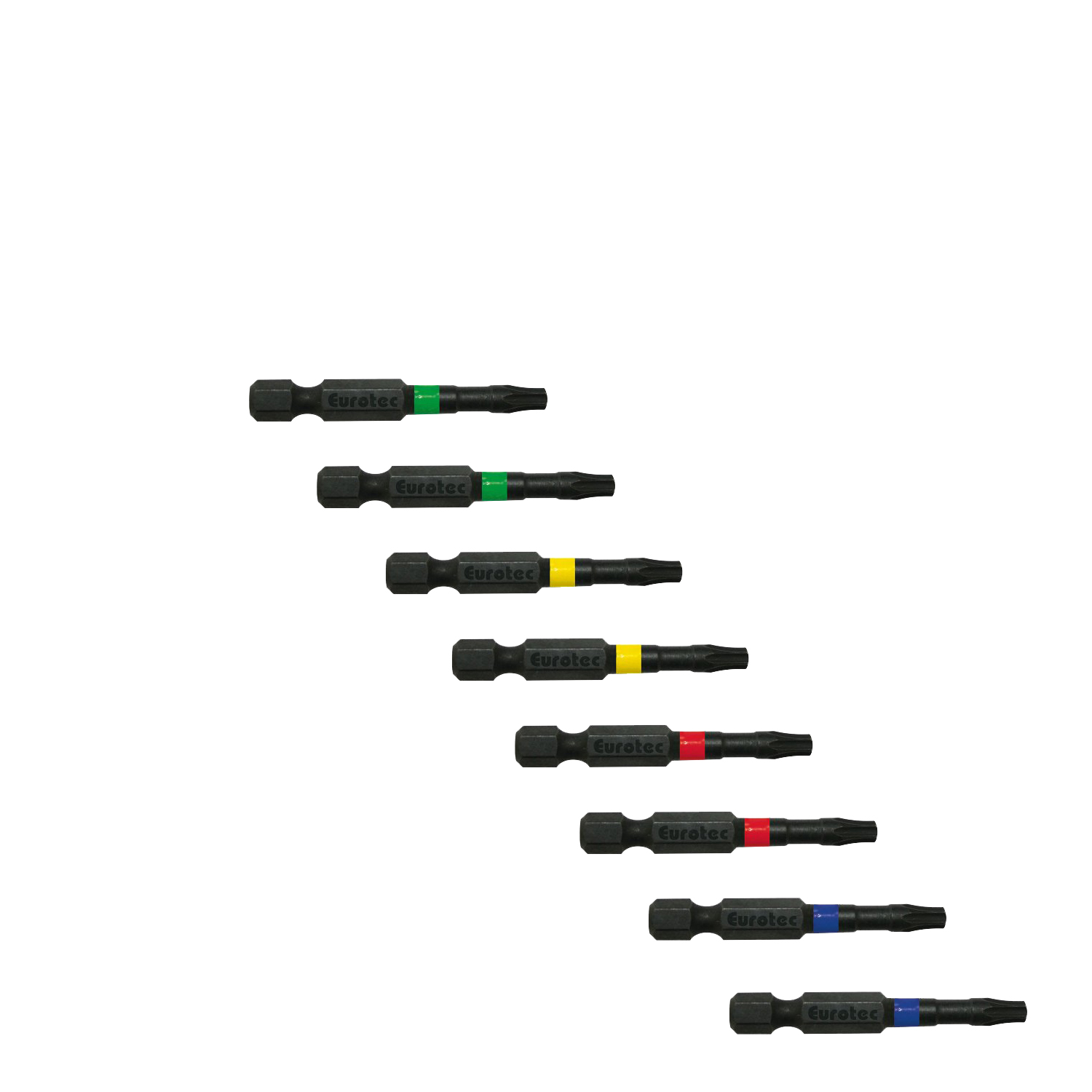 Bit Set lang, ohne Magnet, je 2 Stück TX20, TX25, TX30 und TX40